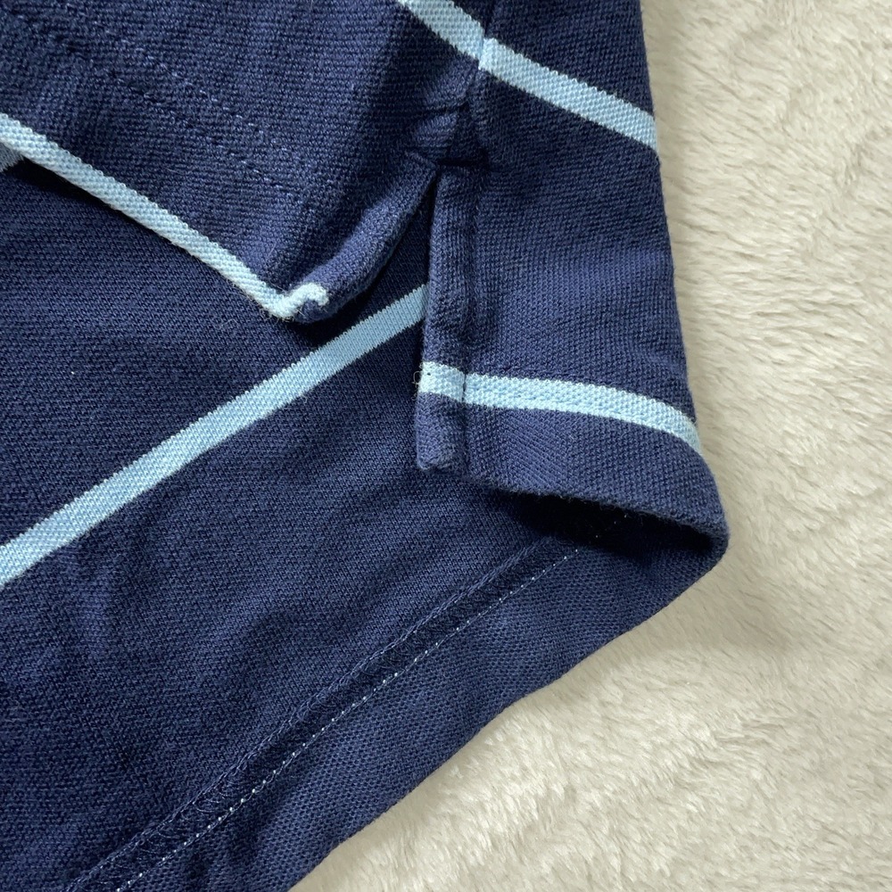 Vintage Y2K Nautica Performance Deck Polo Shirt Men's L Striped Blue Logo Preppy - Picture 5 of 11